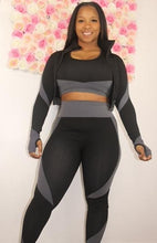 Load image into Gallery viewer, Three Piece Legging Sport Bra Jacket Set
