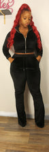 Load image into Gallery viewer, BLACK VELVET FLARE SET
